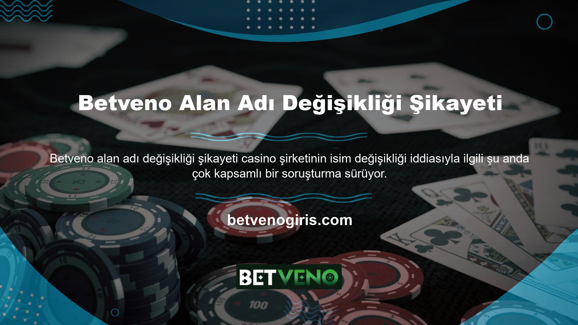 Bu casino platformunun adlandırılmasının yasa dışı olması nedeniyle web sitesinin alan adı değiştirildi